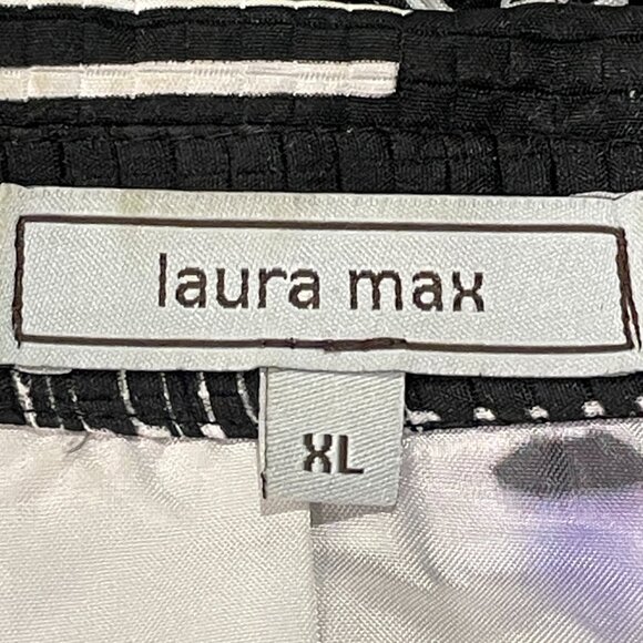 LAURA MAX "Falcon" 3/4 Sleeve Abstract Geo Hook & Eye Closure Blazer Blk/Wht  XL - Picture 8 of 10
